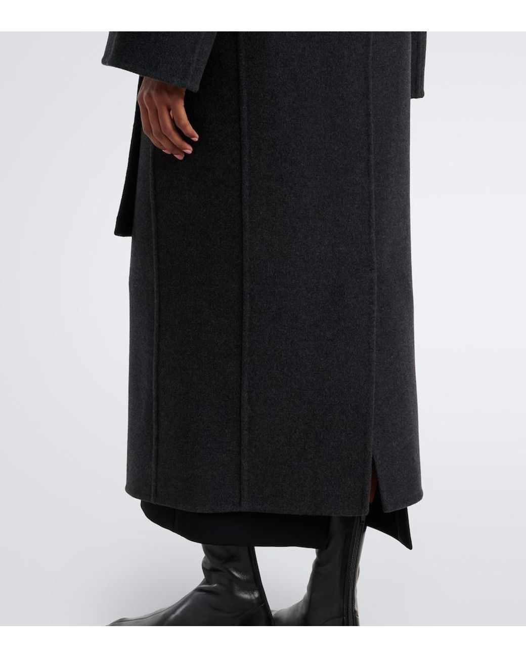 Khaite Black Romare Wool Wrap Coat