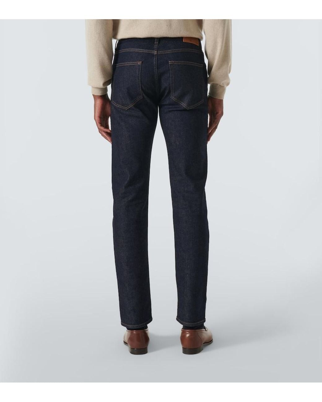 Loro Piana Blue Quarona Mid-Rise Slim Jeans for men