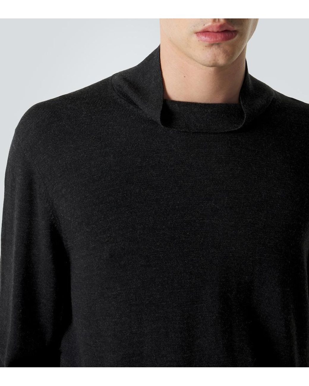 STÒFFA Black Wool And Silk Turtleneck Sweater for men