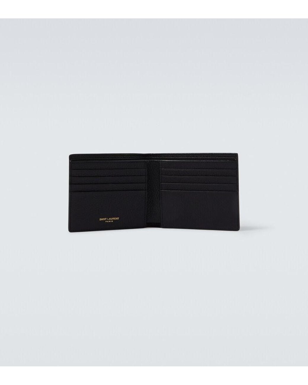 Saint Laurent Black Tiny Cassandre East/West Leather Wallet for men