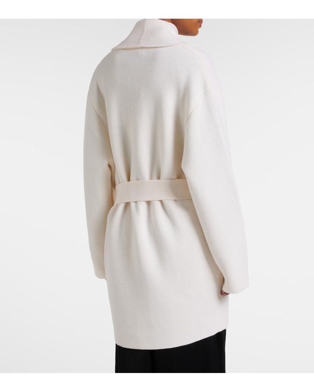 Totême  White Belted Wool Coat
