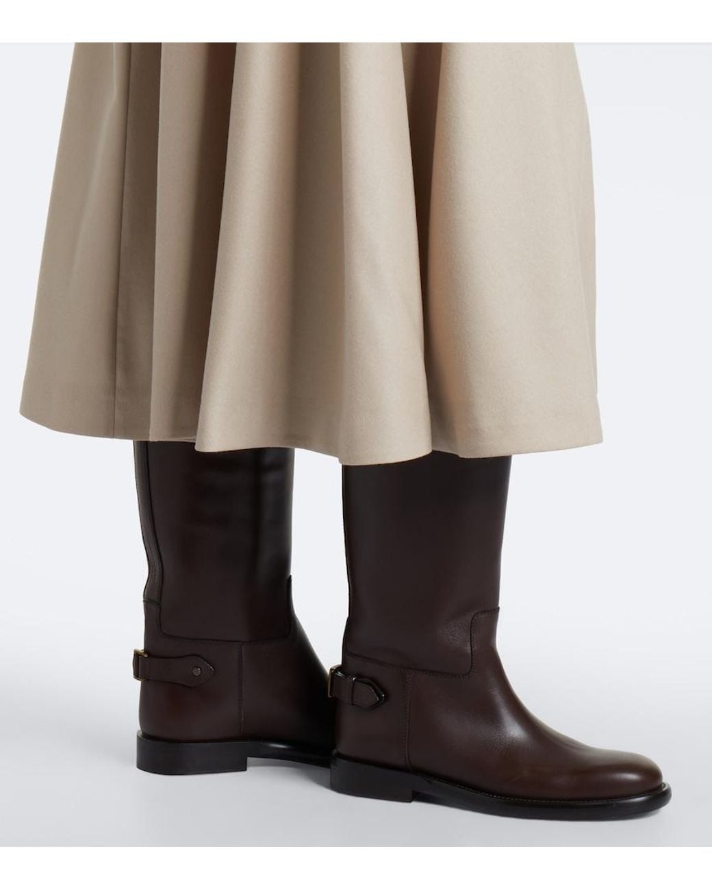 Max Mara Natural Wool Midi Skirt