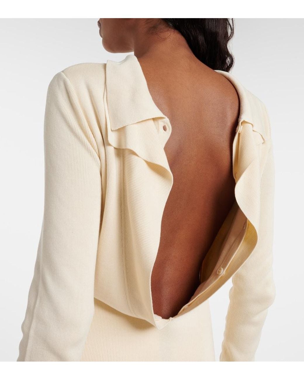 AYA MUSE White Elowen Open-Back Silk-Blend Maxi Dress
