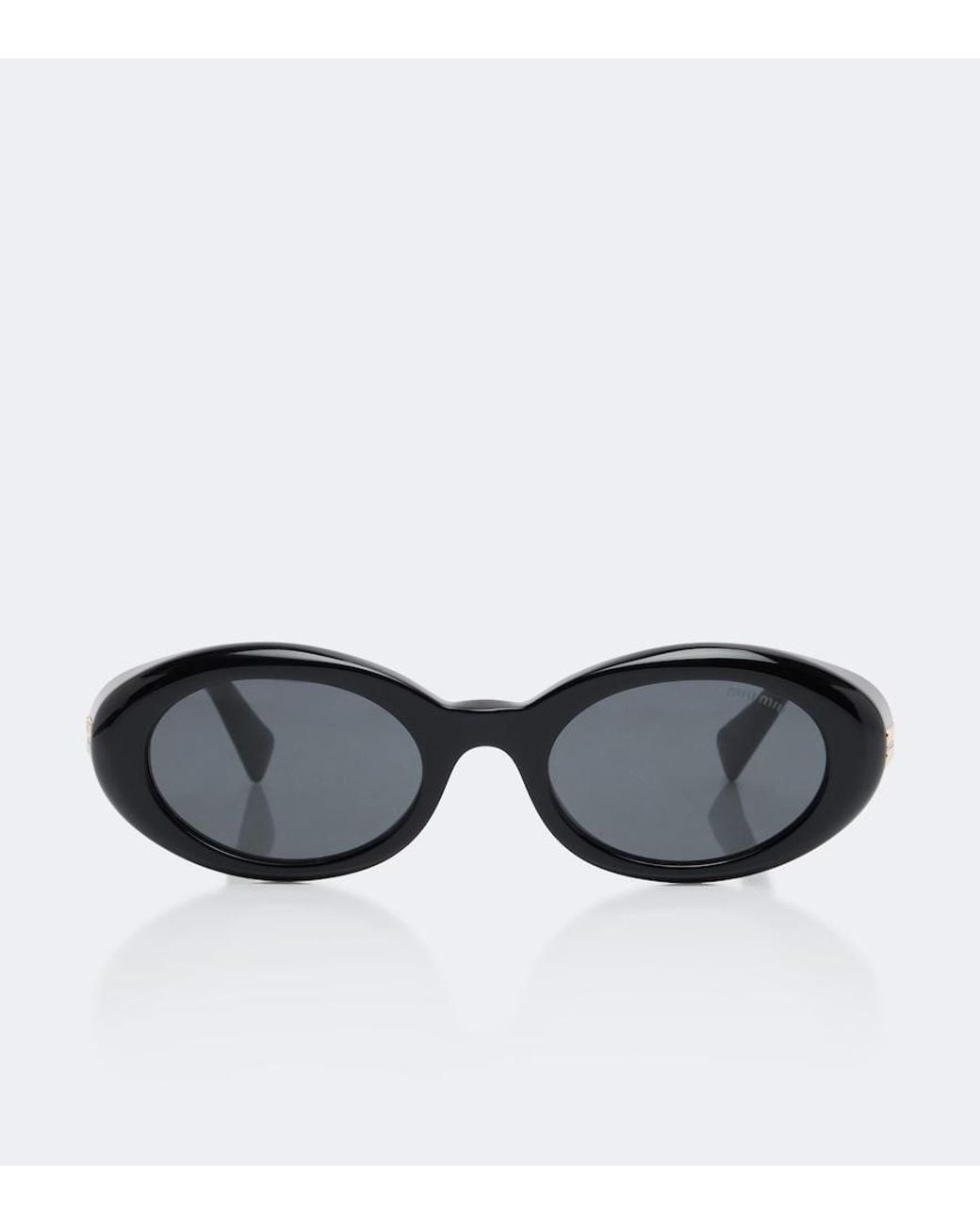 Miu Miu Black Reverie Oval Sunglasses