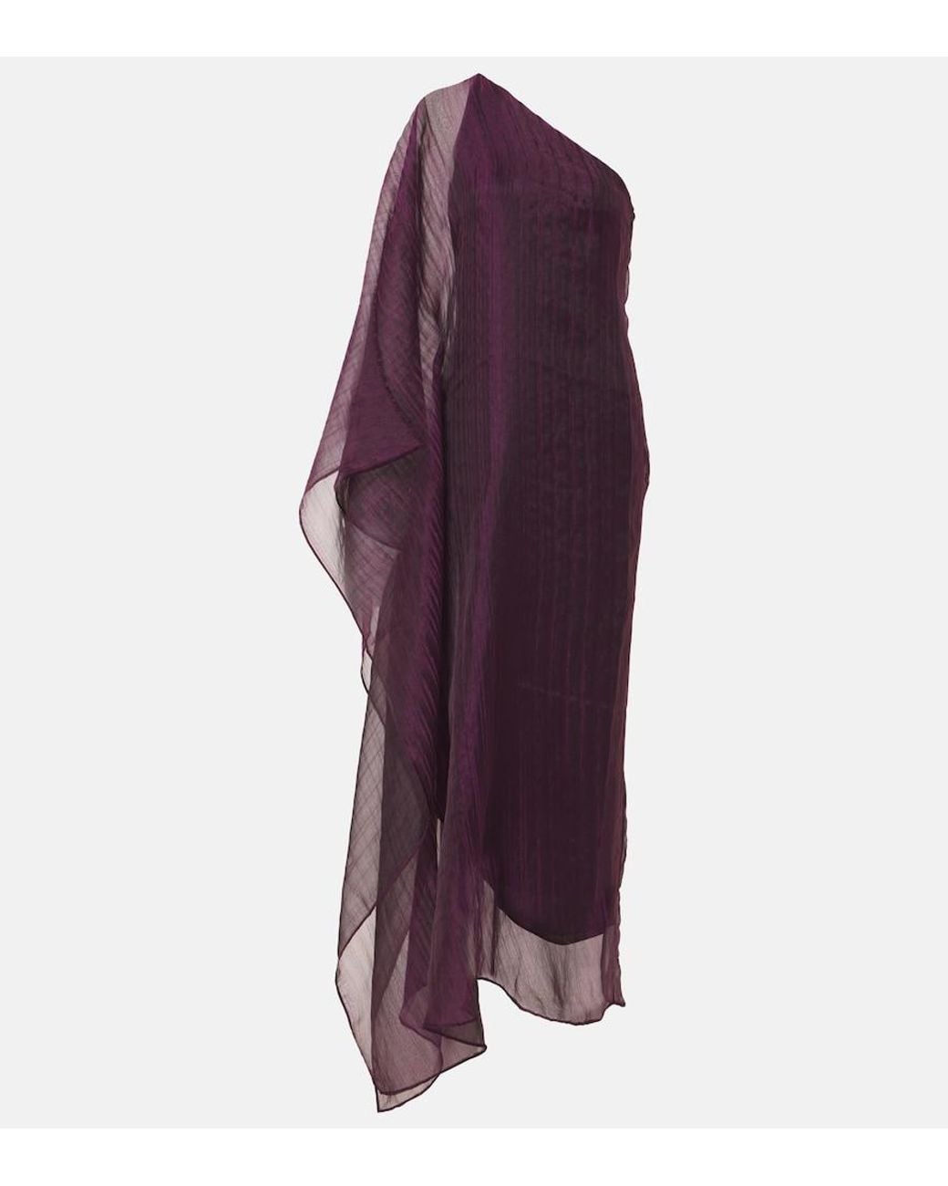 Taller Marmo Purple Betsy One-Shoulder Cady Gown