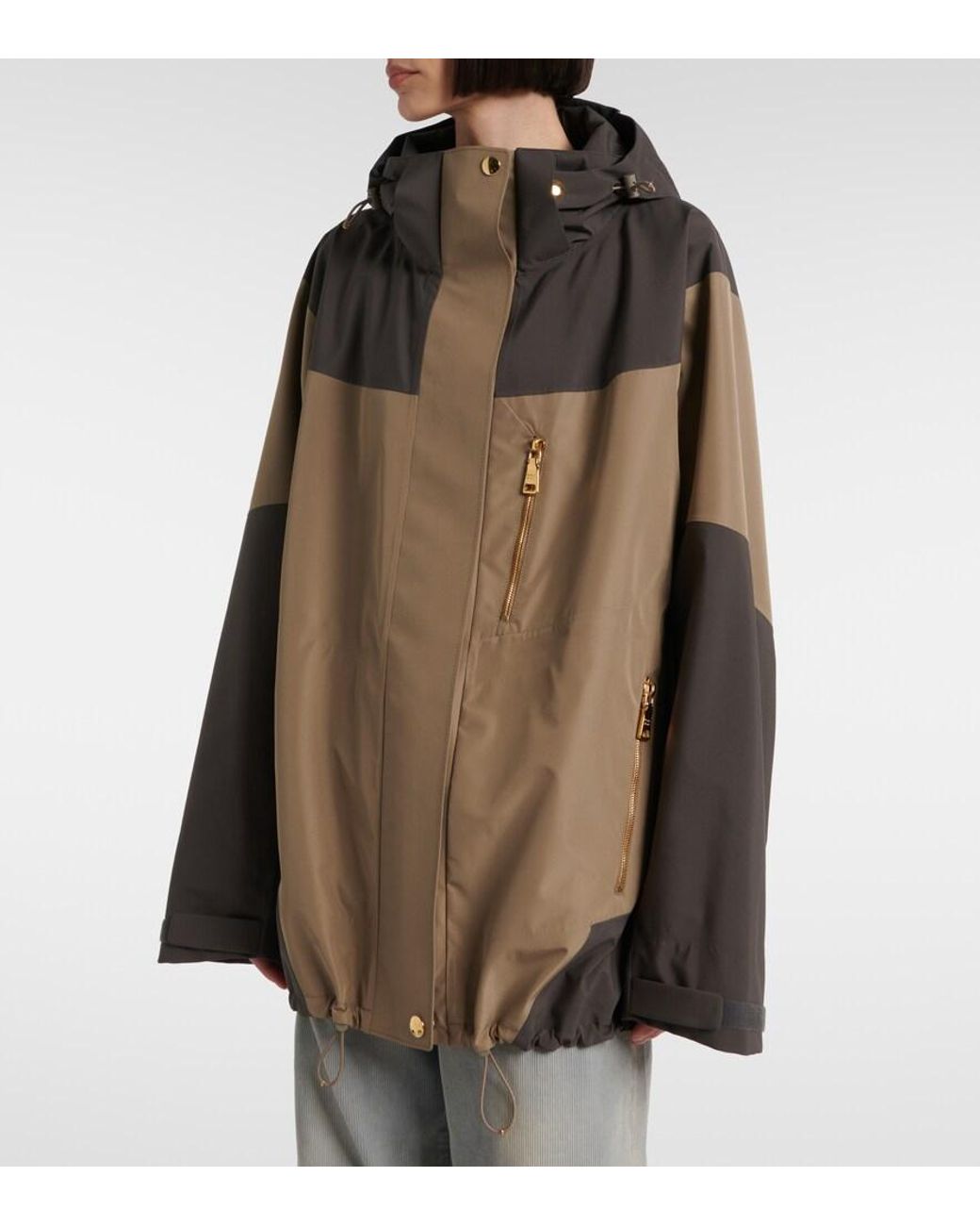 Prada Brown Colorblocked Oversized Jacket