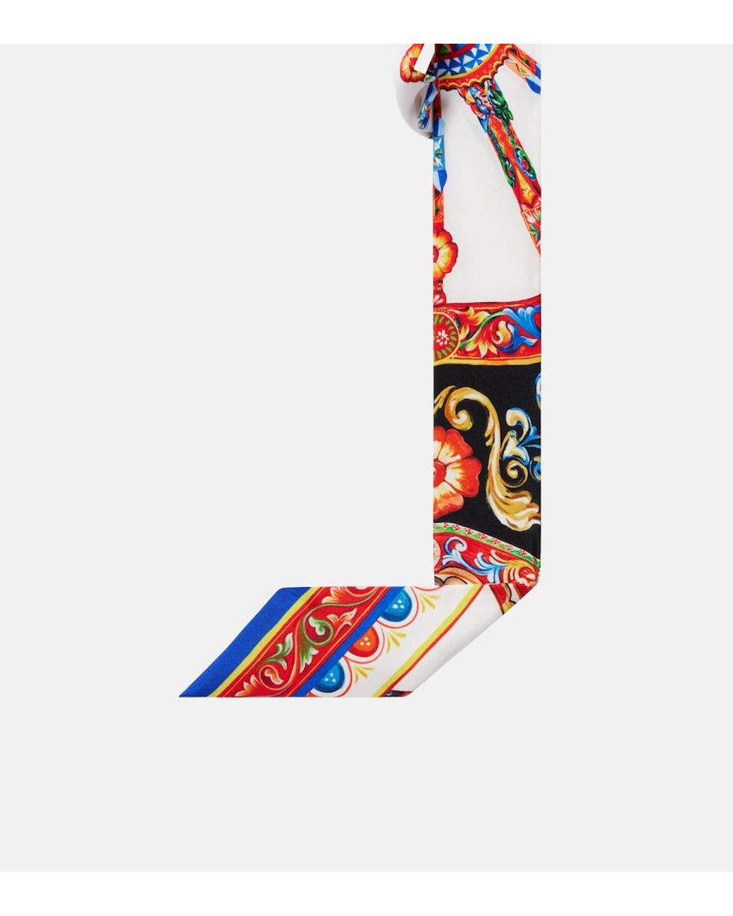 Dolce & Gabbana White Carretto Silk Twill Scarf