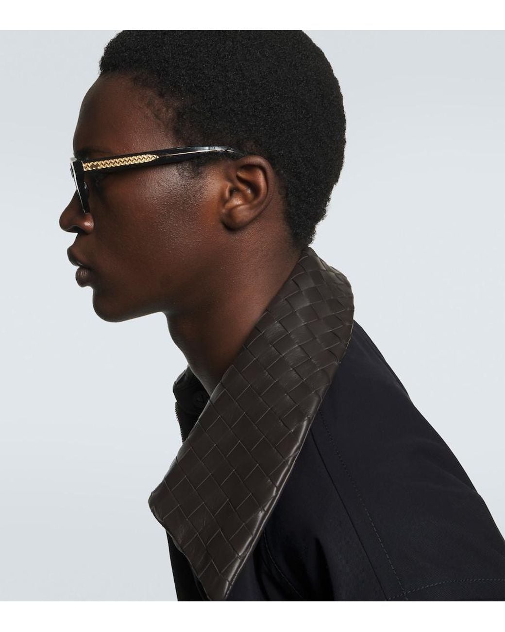 Bottega Veneta Brown Round Glasses for men