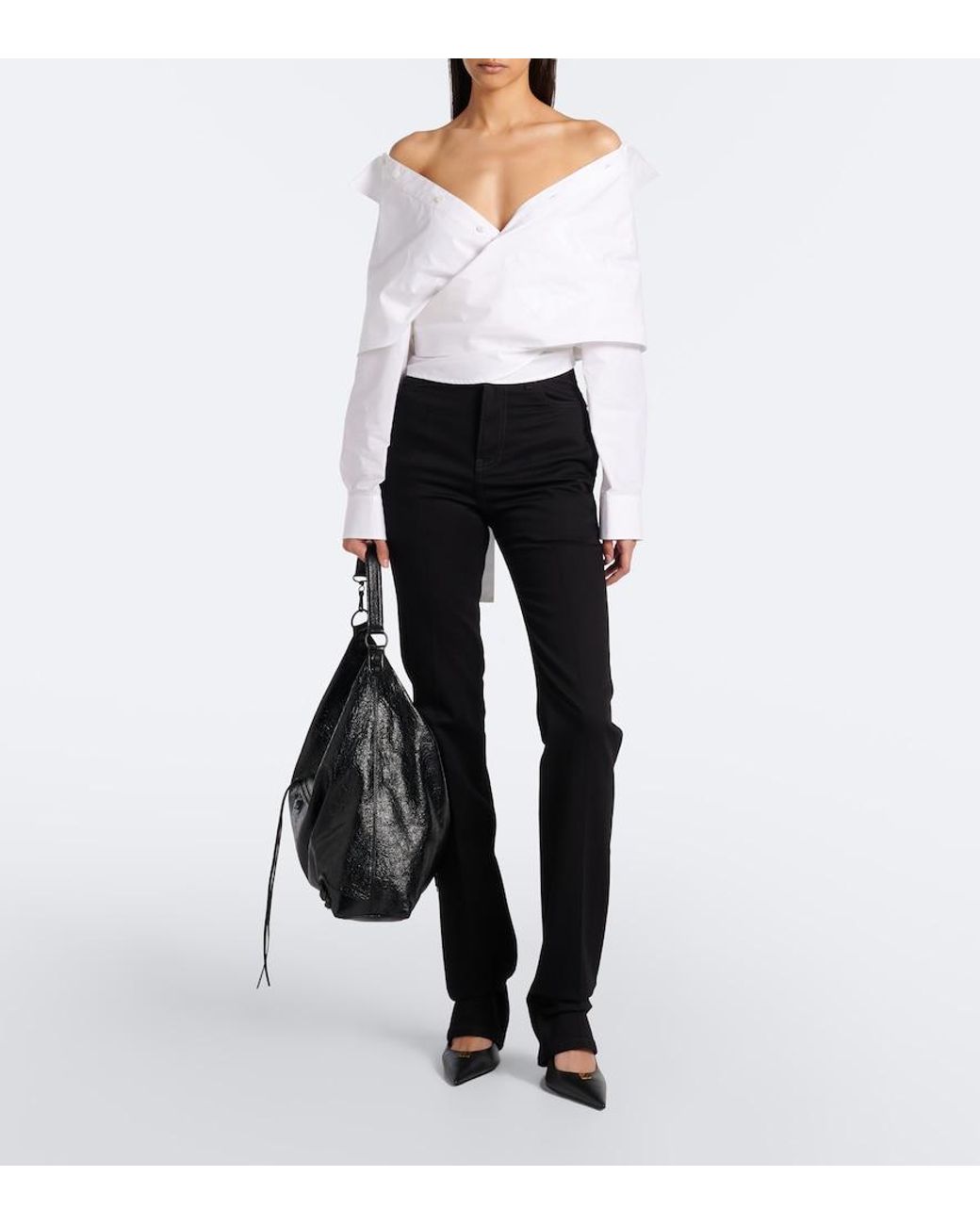 Balenciaga Black Le City Large Leather Shoulder Bag
