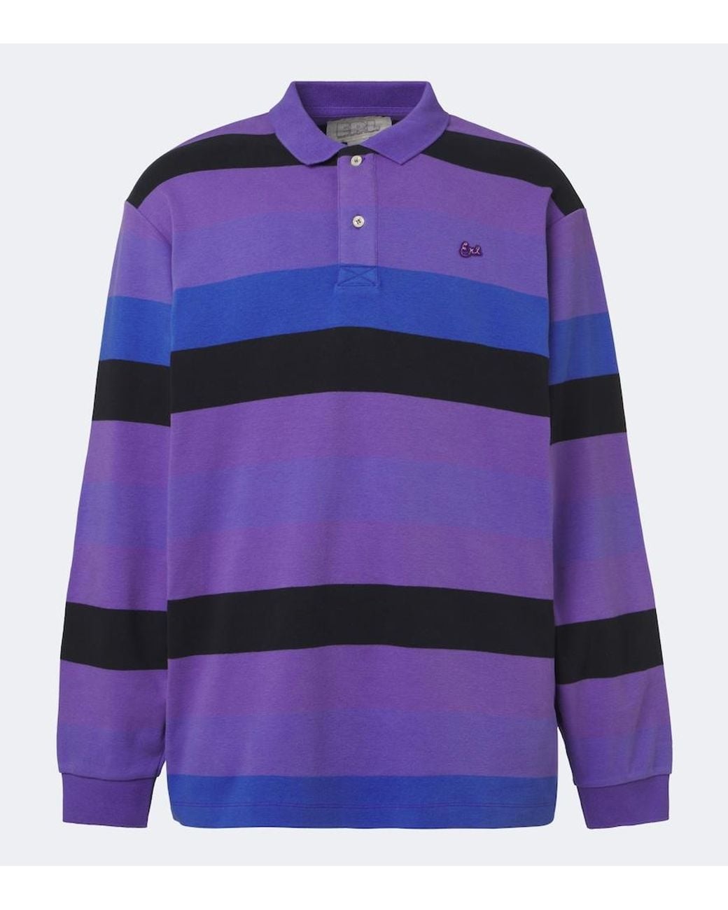 ERL Purple Striped Cotton Jersey Polo Shirt for men