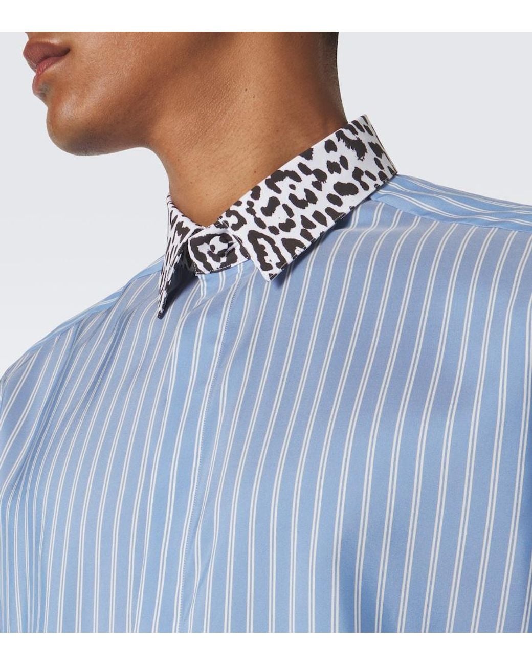 Tom Ford Blue Striped Silk Shirt for men