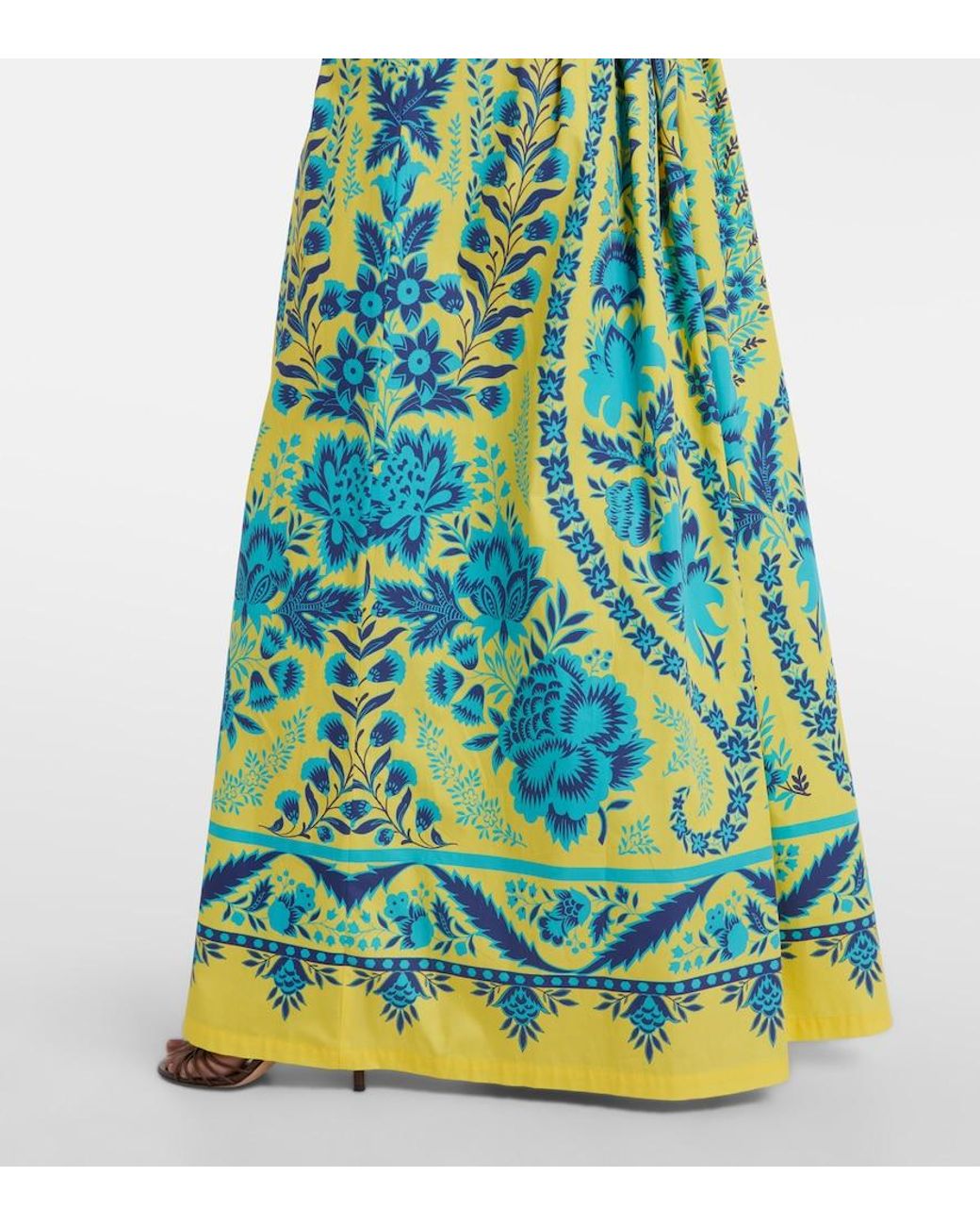 Etro Green Printed Cotton Maxi Skirt