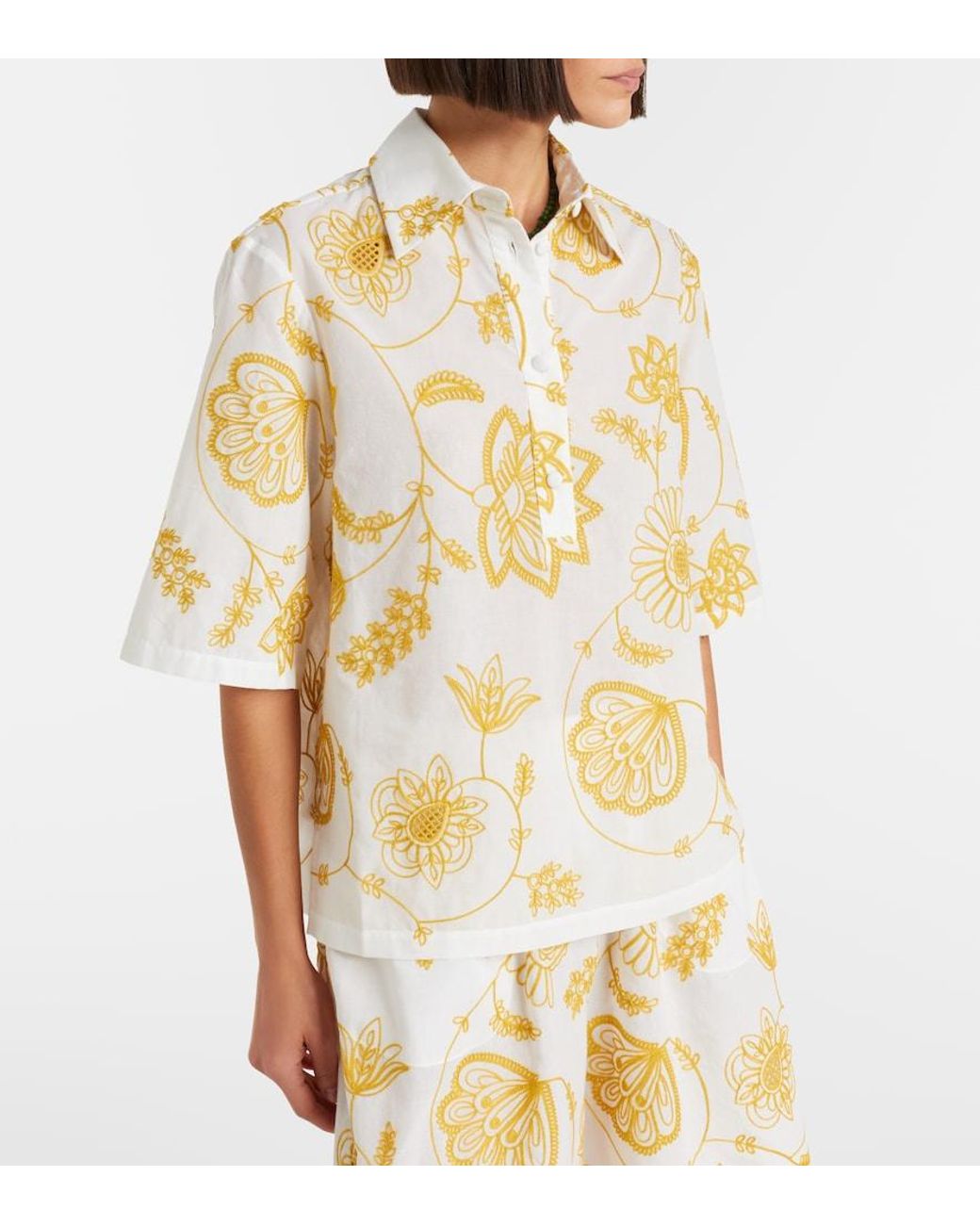 Eres Metallic Izana Embroidered Cotton-Blend Shirt