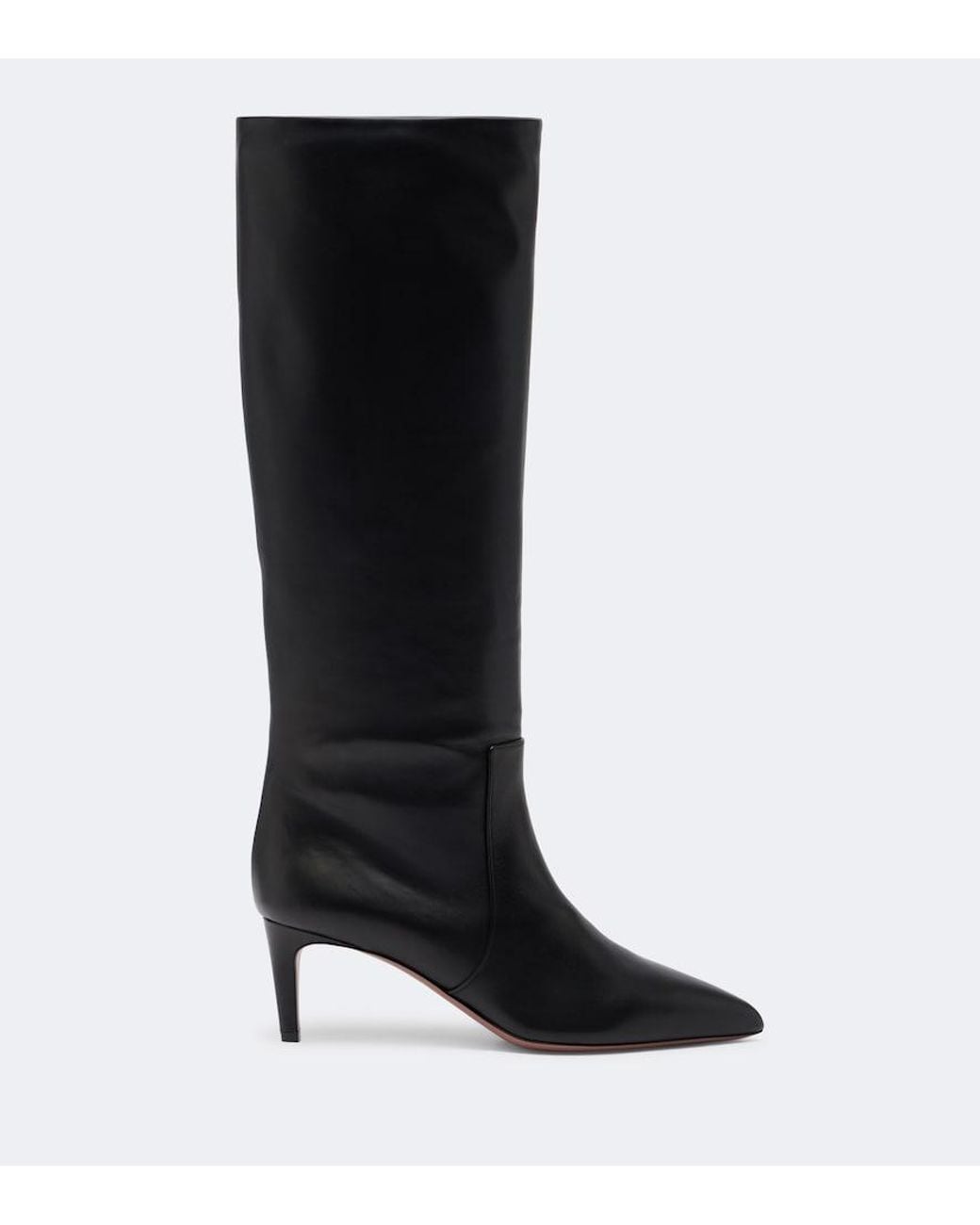 Paris Texas Black Stiletto Leather Knee-High Boots