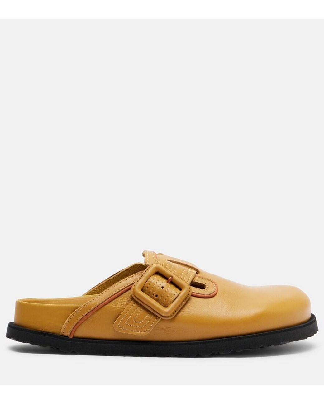 Birkenstock Yellow Boston Leather Clogs