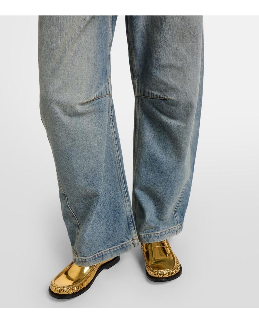 Loewe Blue Anagram Barrel-Leg Jeans