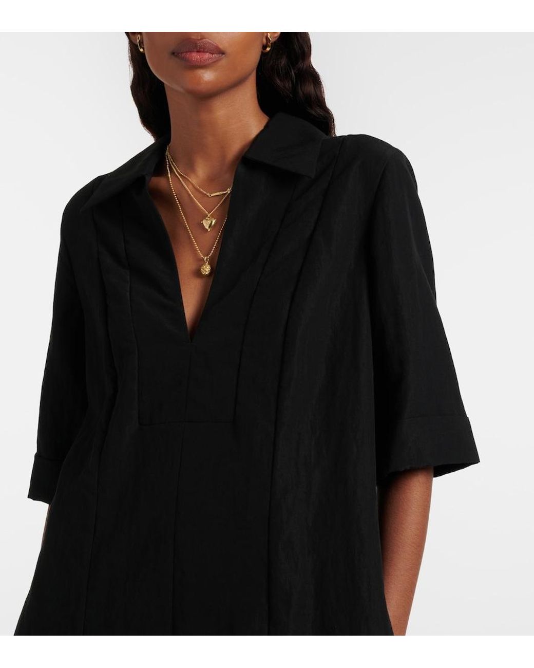 Vince Black A-Line Midi Dress