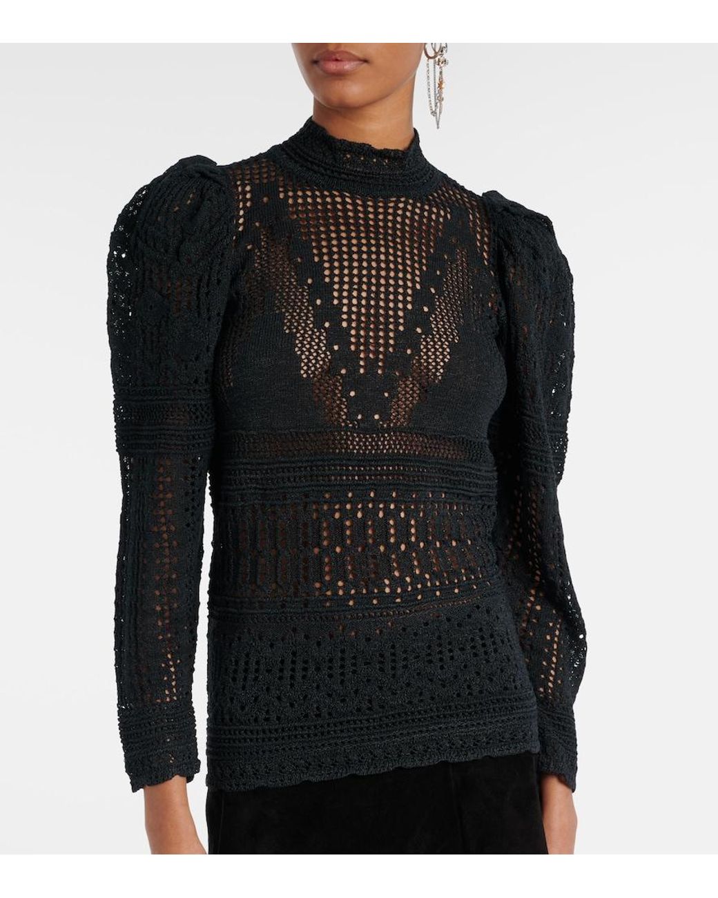 Isabel Marant Black Dahara Open-Knit Sweater