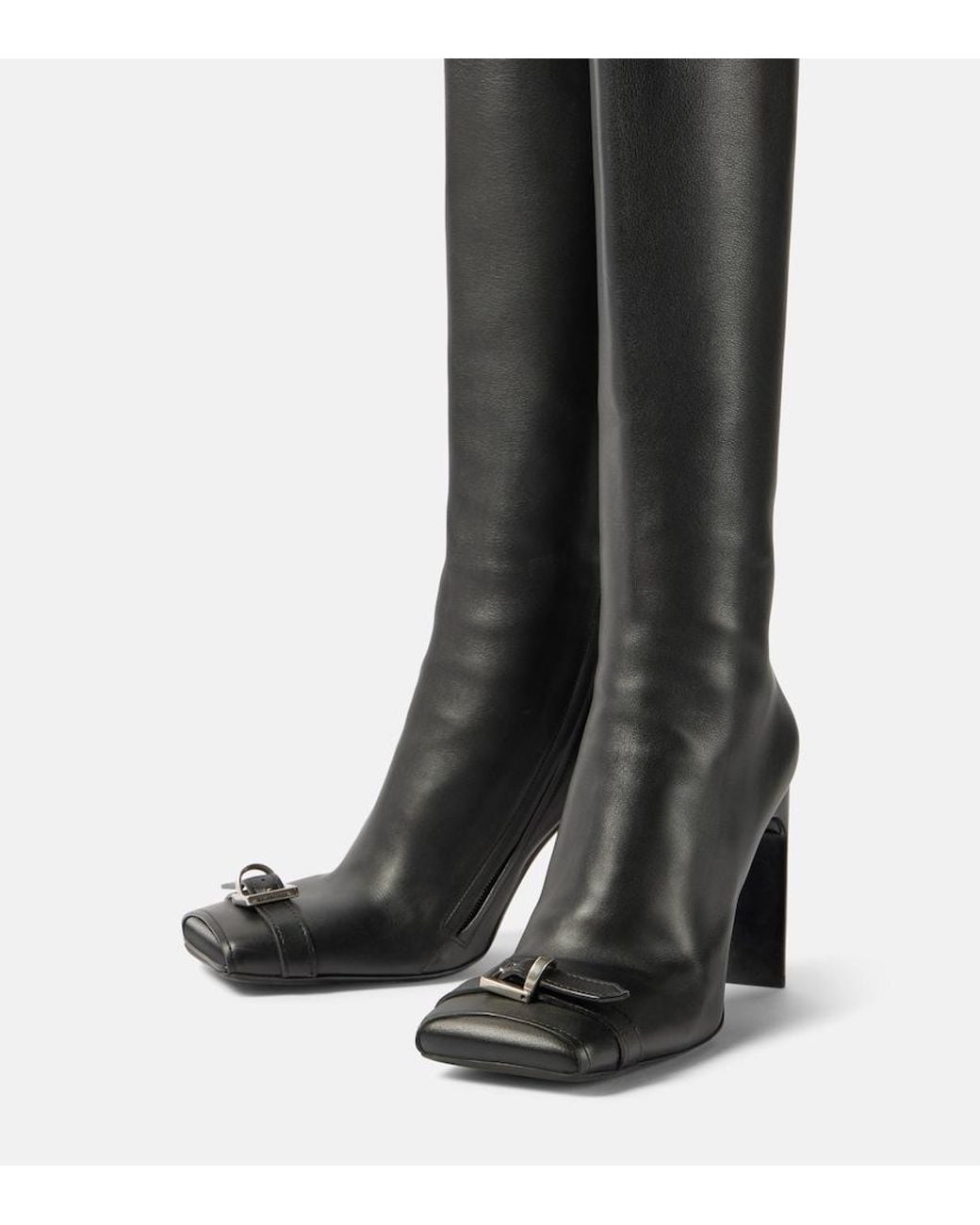 Balenciaga Black Bel Air 100 Leather Knee-High Boots
