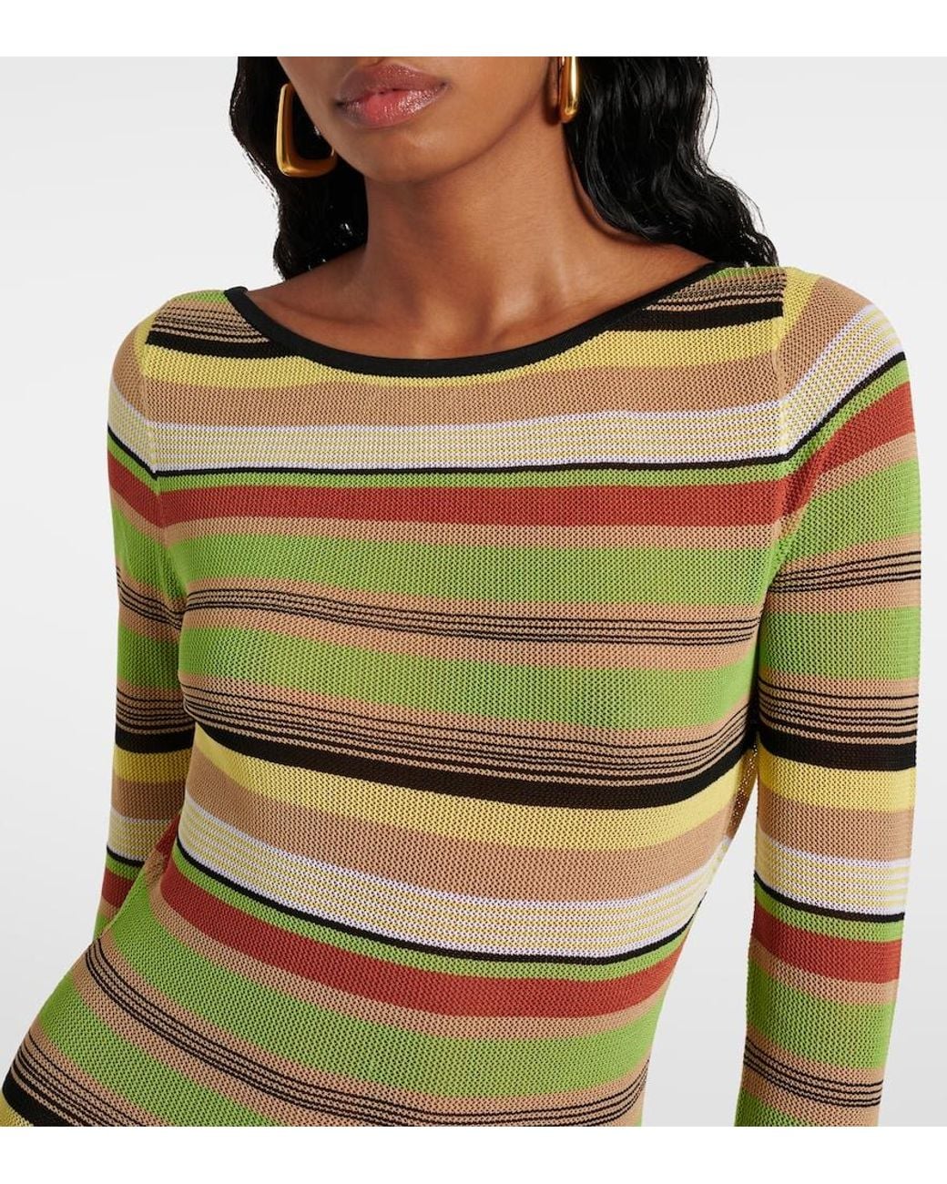 Sir Metallic Coastline Striped Maxi Dress
