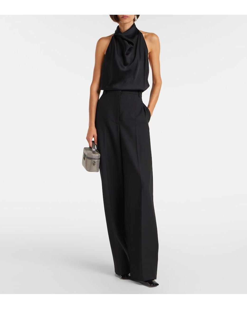 Stella McCartney Black Halterneck Satin Top