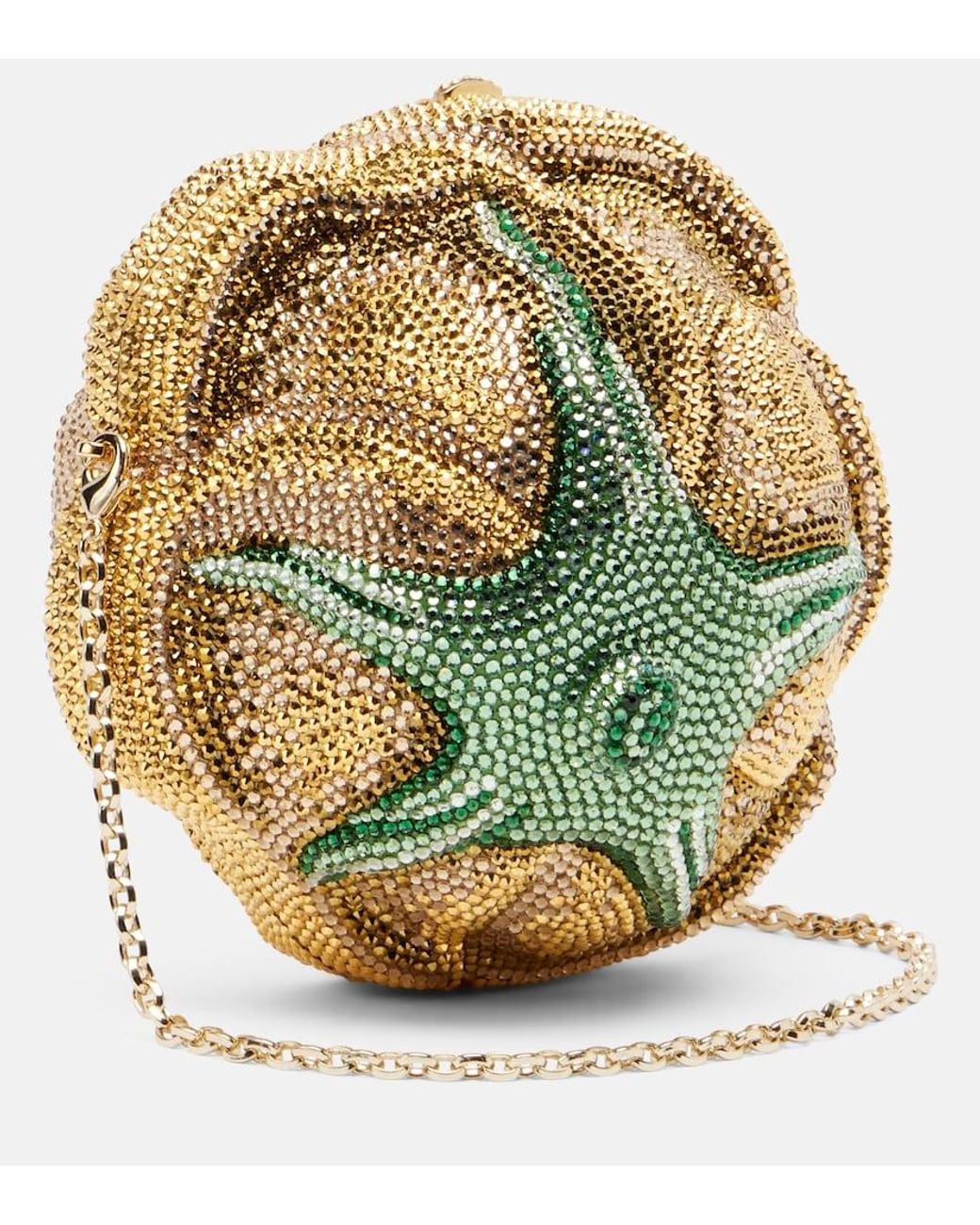 Clutch Golden Rose Con Cristales Judith Leiber de color Metallic