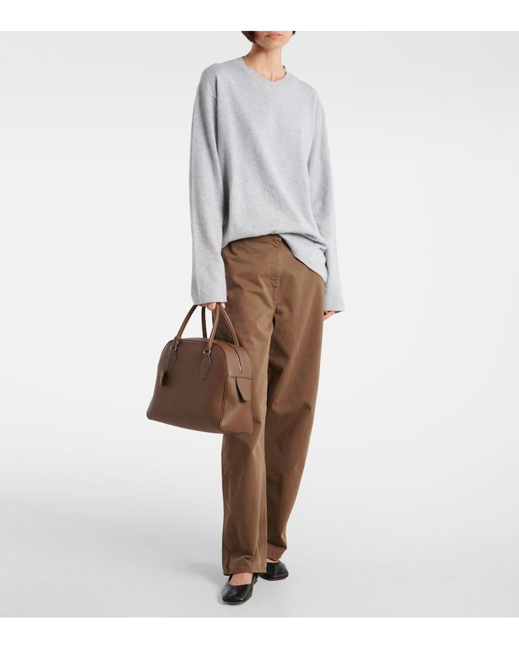 The Row Brown India 12 Medium Leather Tote Bag