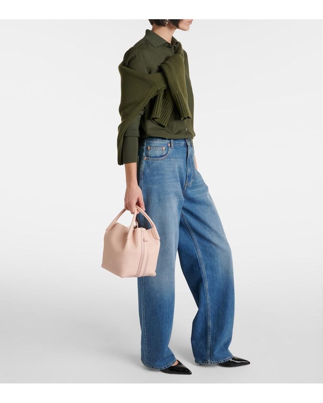 Loro Piana Natural Bale Small Leather Tote Bag