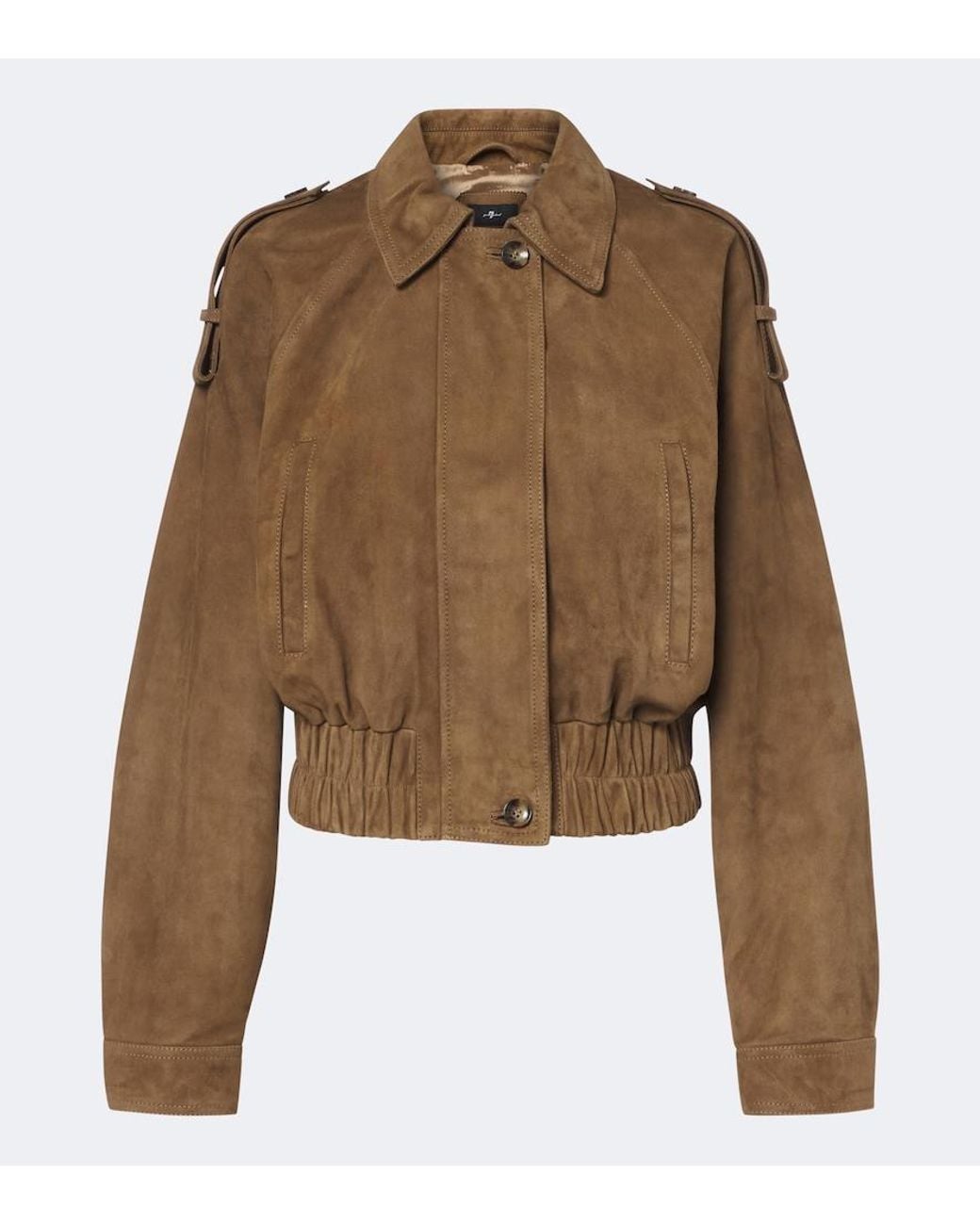7 For All Mankind Brown Suede Blouson Jacket