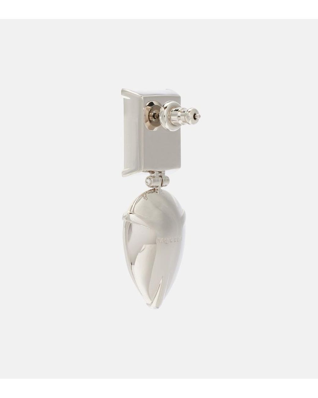McQueen White Cocktail Crystal-Embellished Earrings