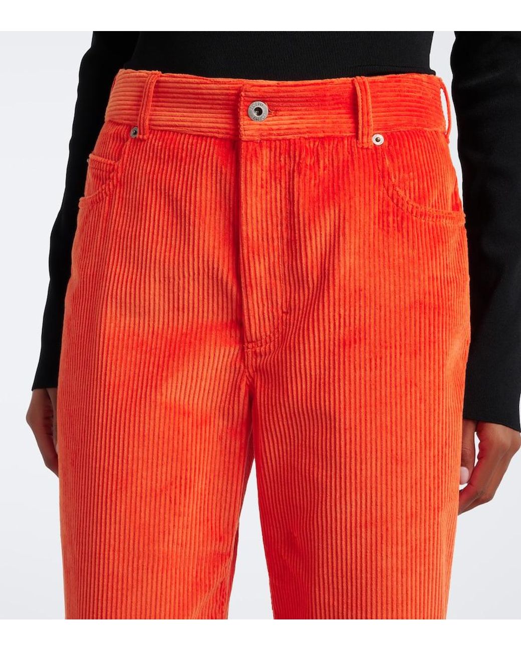 Loewe Red Cotton Corduroy Straight Pants