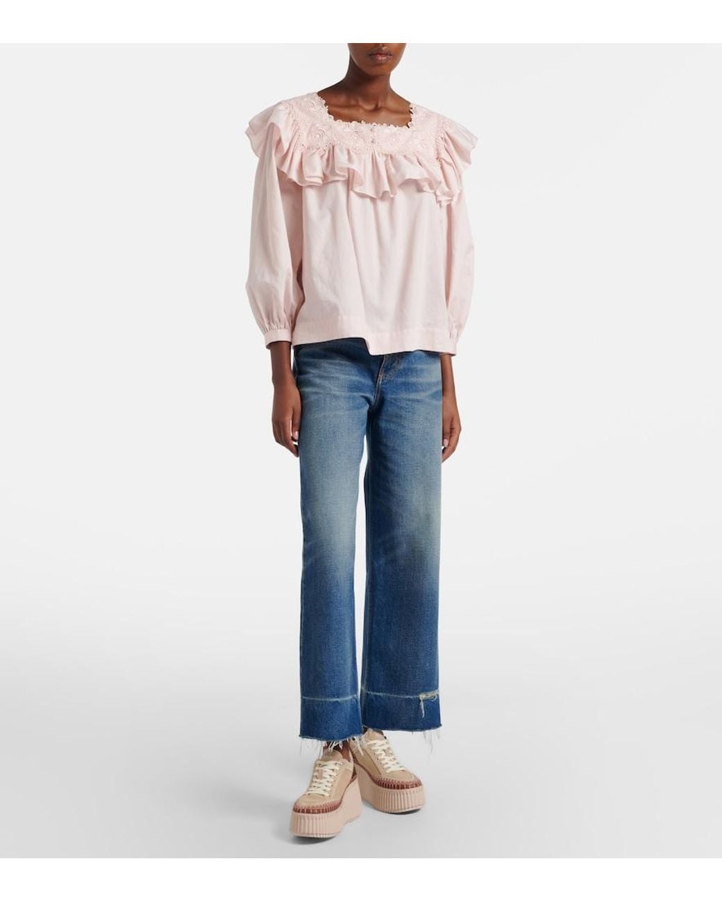 Chloé Natural Nama Suede Platform Sneakers