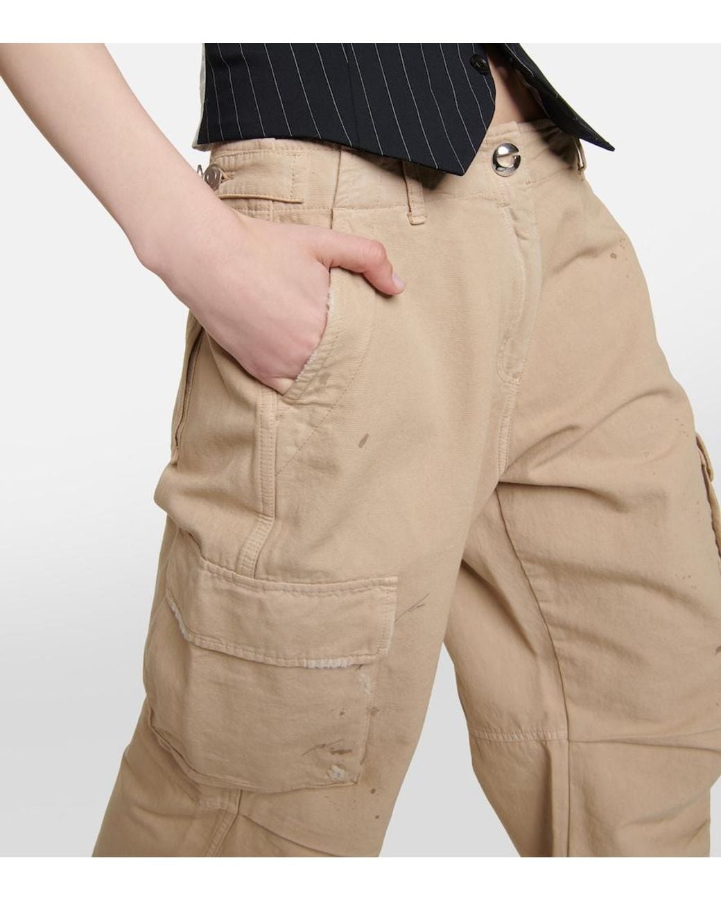 Coperni Natural Adjustable Wide-Leg Cargo Pants