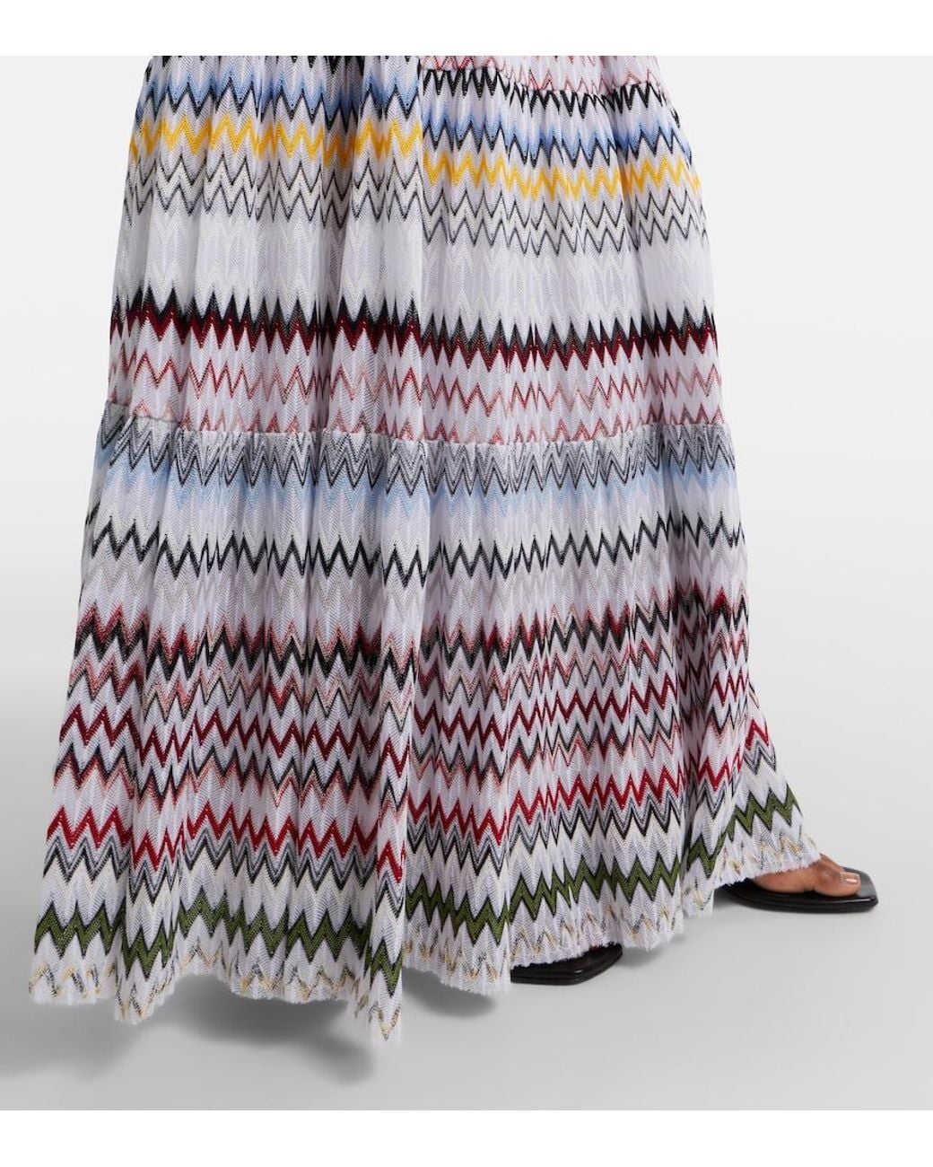Missoni White Zigzag Maxi Skirt