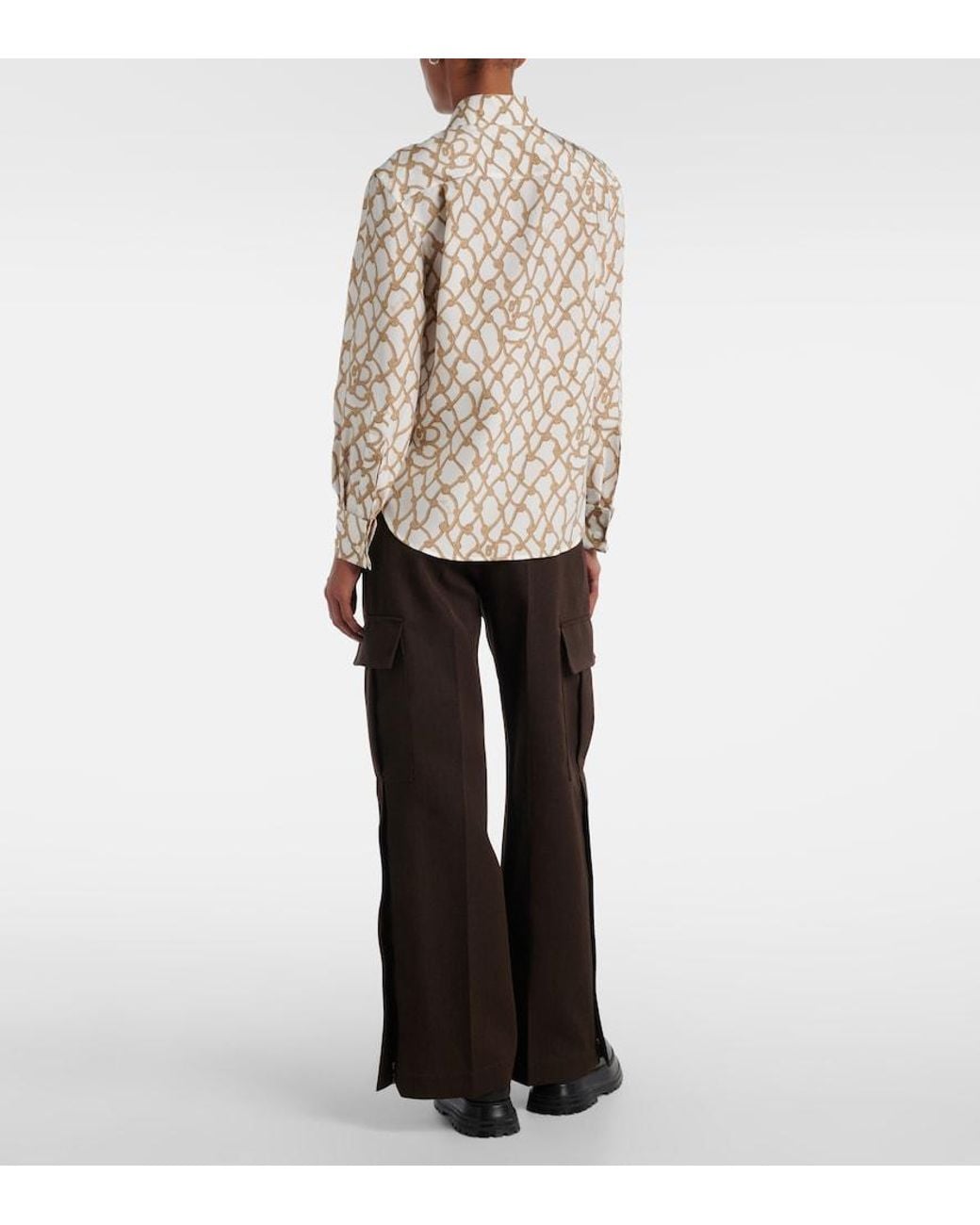 Burberry Natural Printed Silk Shirt