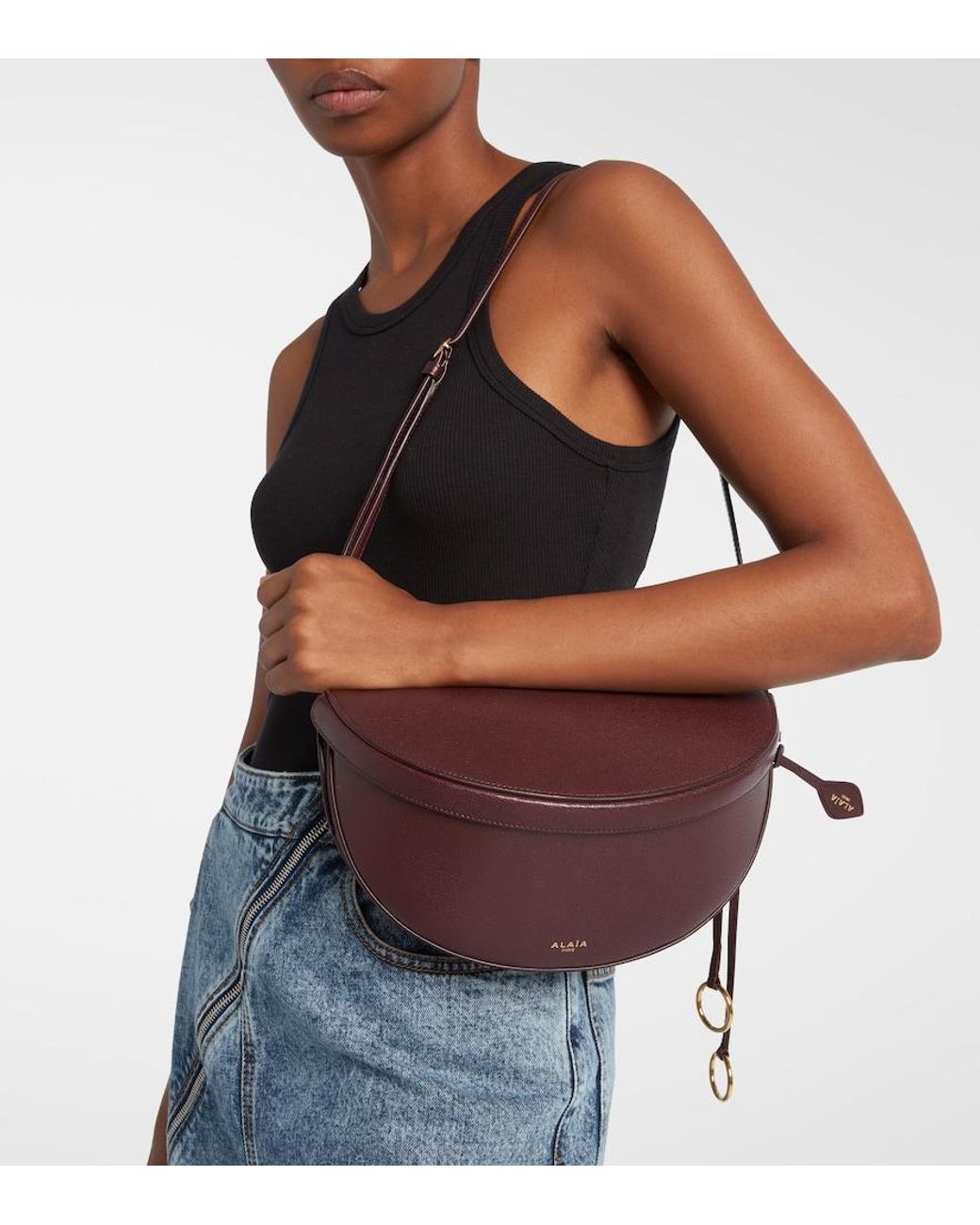 Alaïa Purple Hip Small Leather Shoulder Bag