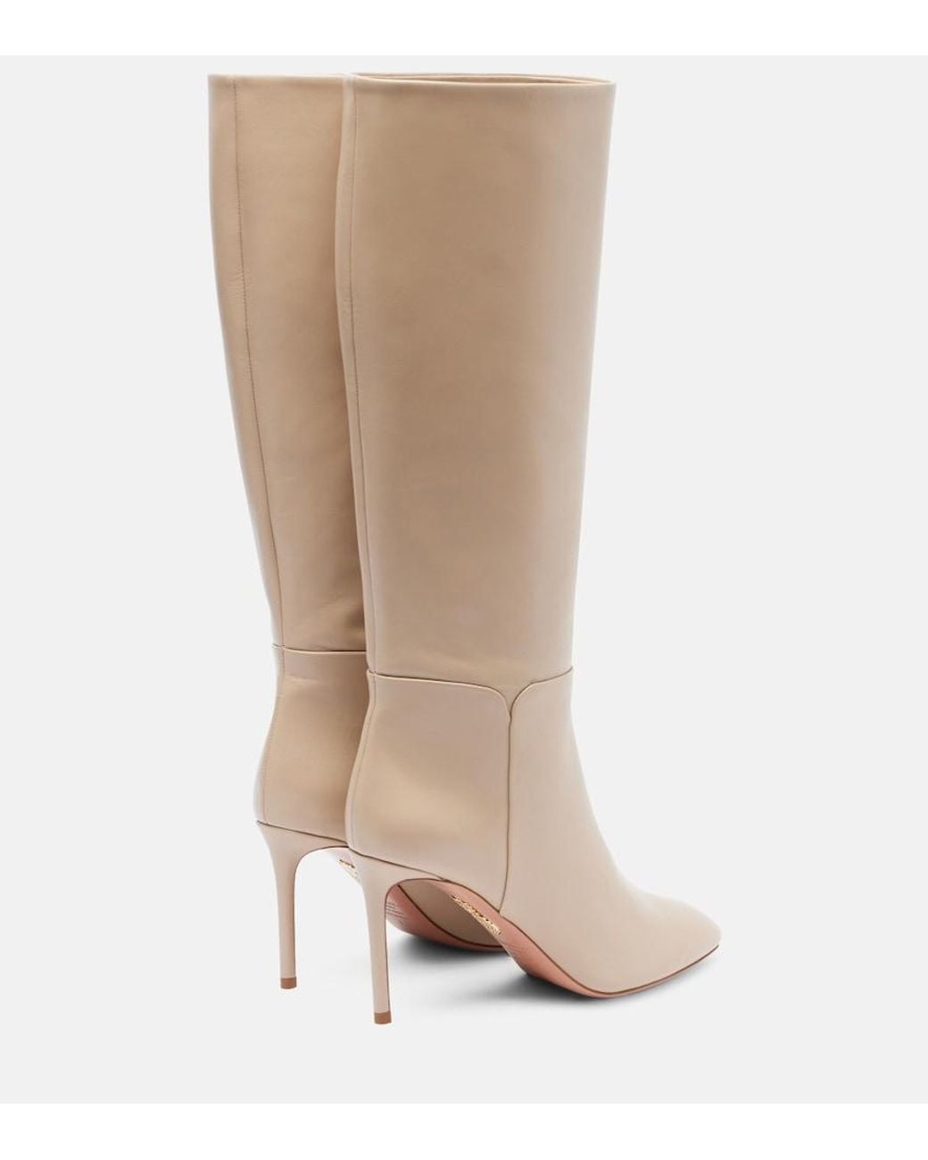 Aquazzura Natural Sellier 85 Leather Knee-High Boots