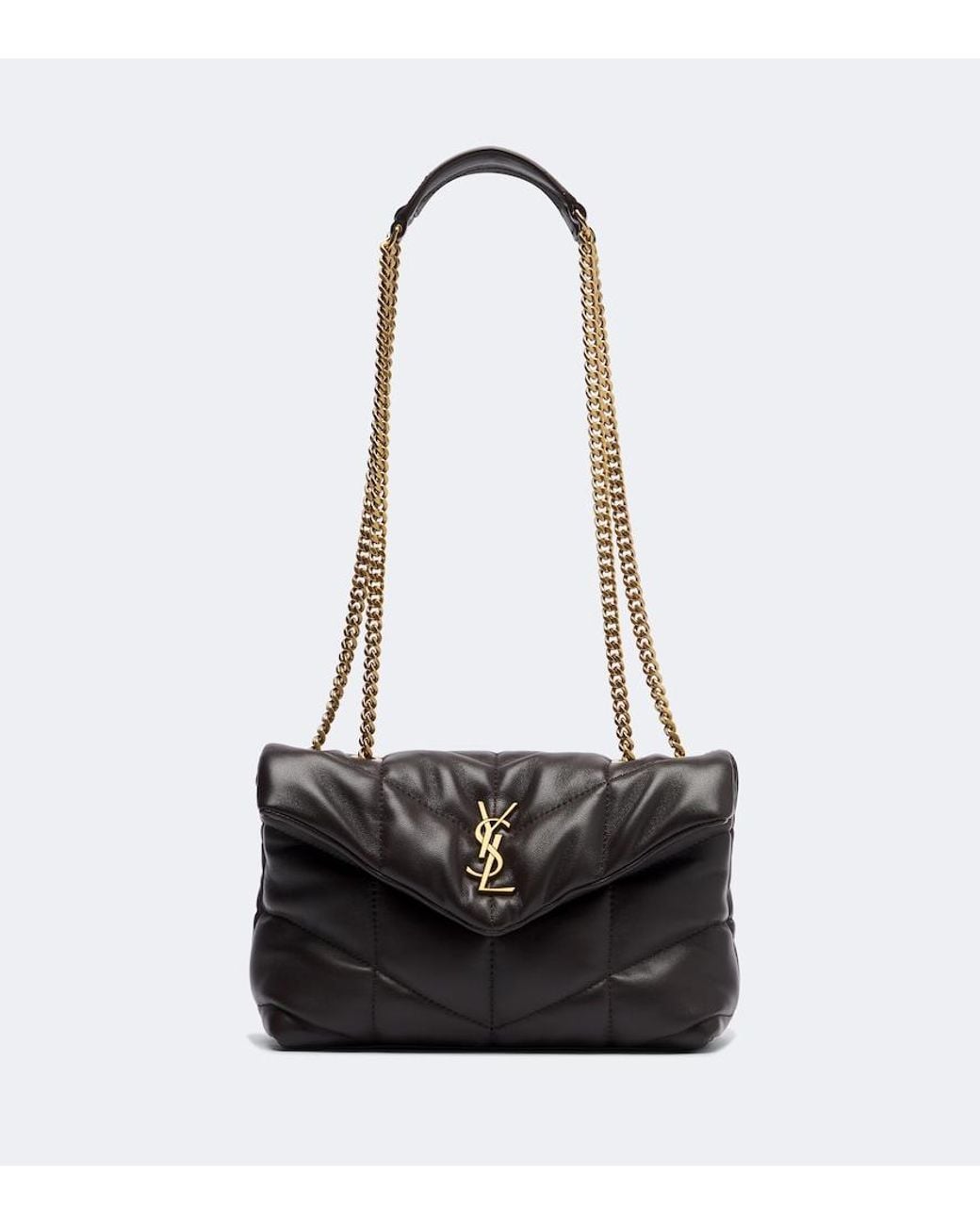 Saint Laurent Black Loulou Mini Leather Shoulder Bag