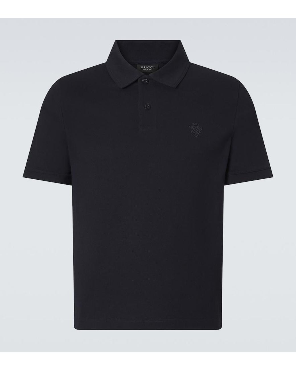 Gucci Black Logo Cotton Pique Polo Shirt for men