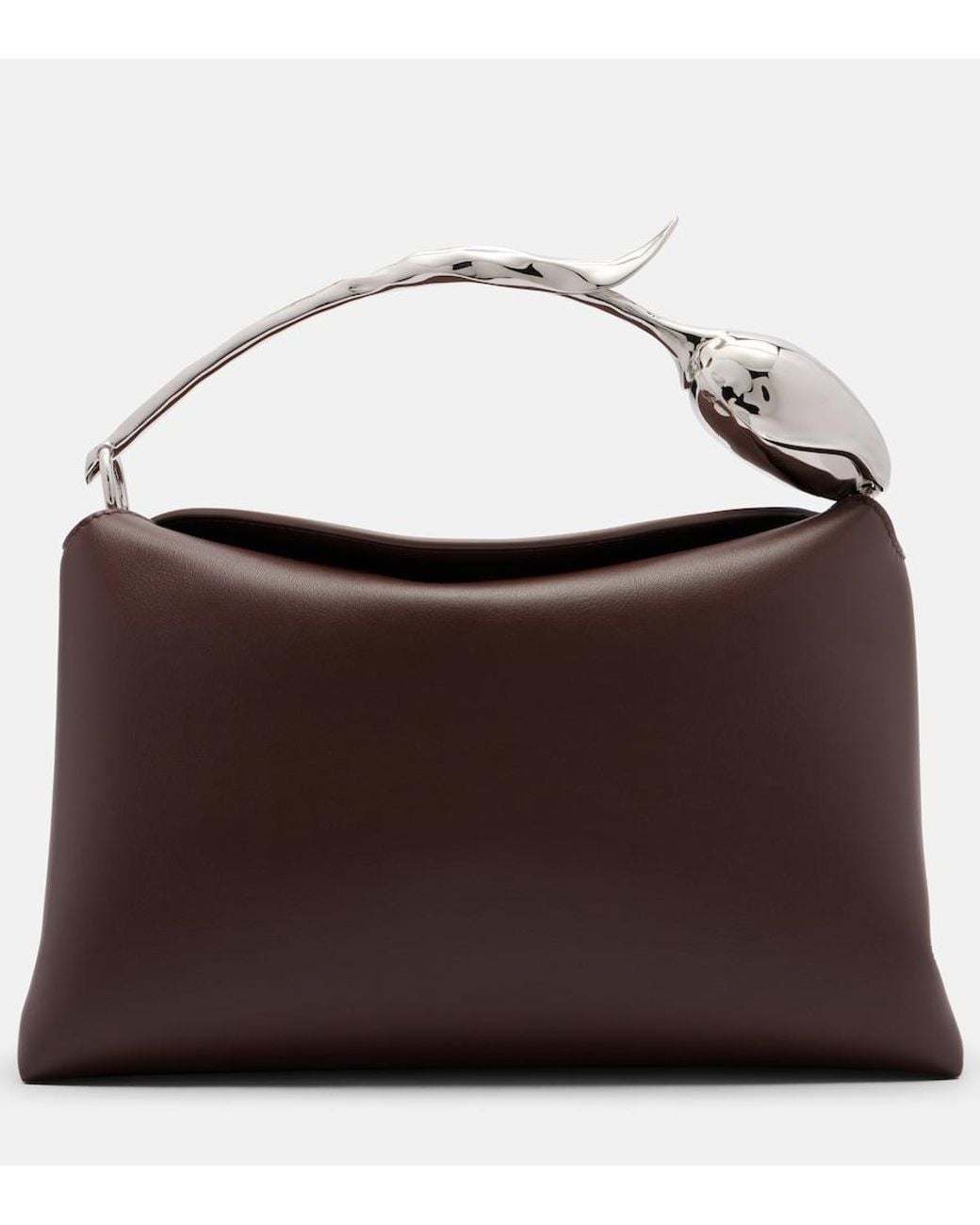 Erdem Brown Bloom Midi Leather Top-Handle Bag