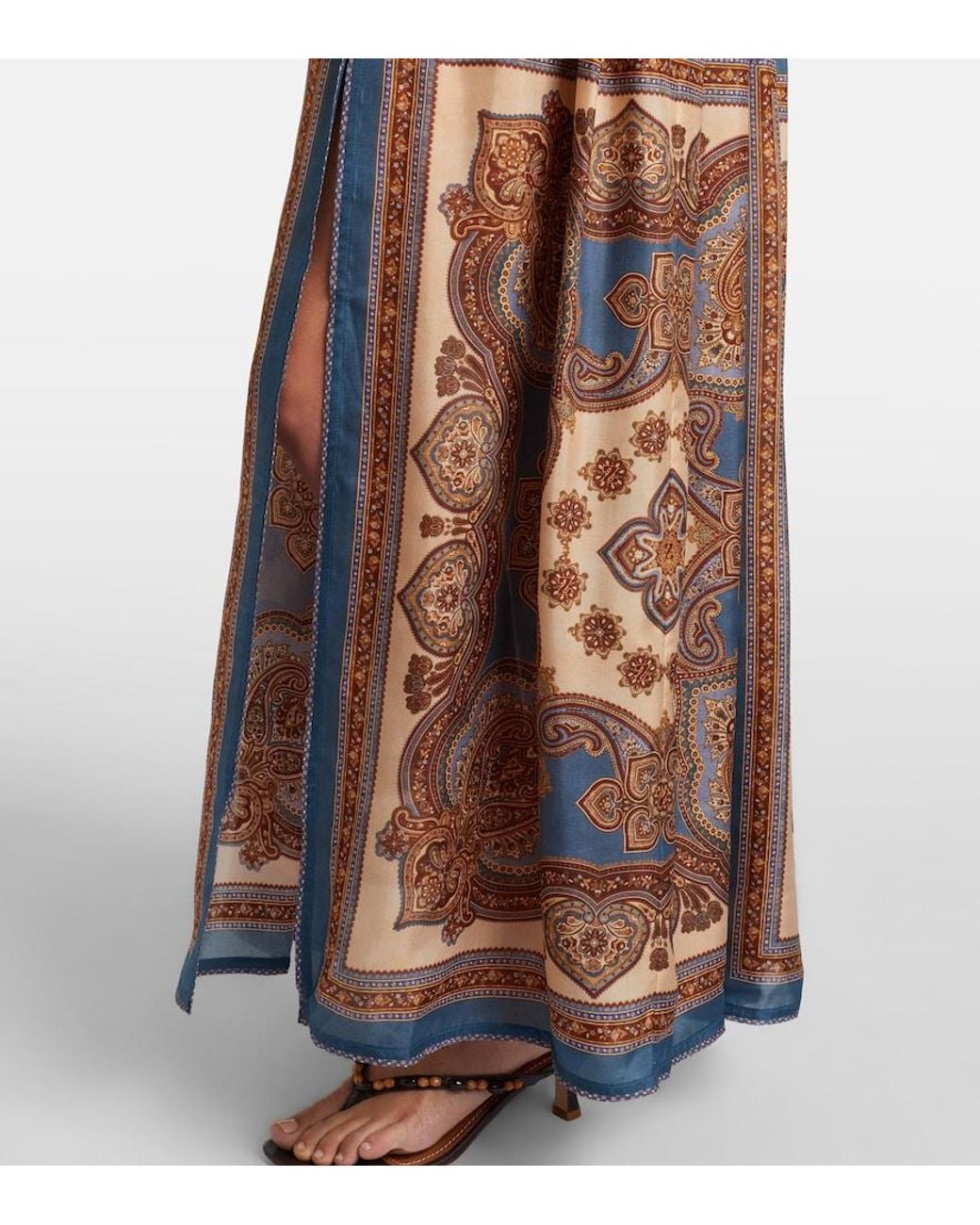 Zimmermann Brown Mahon Printed Silk Maxi Dress