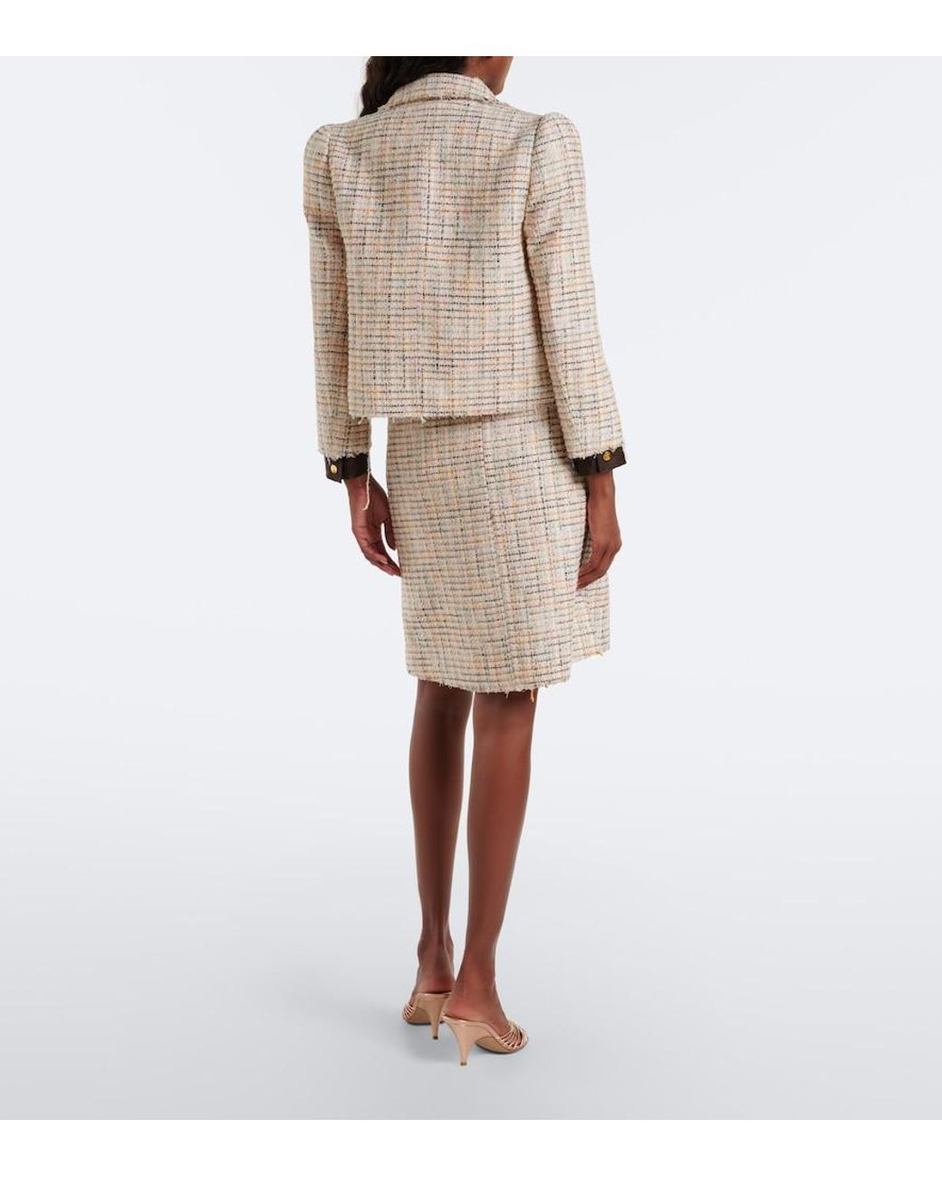ShuShu/Tong Natural Belted Checked Cotton-Blend Miniskirt