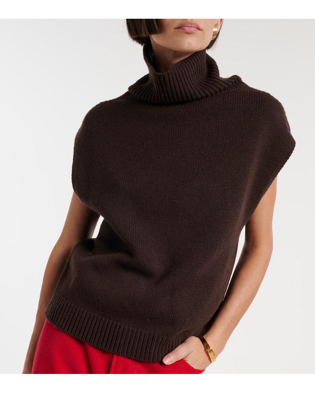 Jardin Des Orangers Black Turtleneck Wool And Cashmere Sweater Vest
