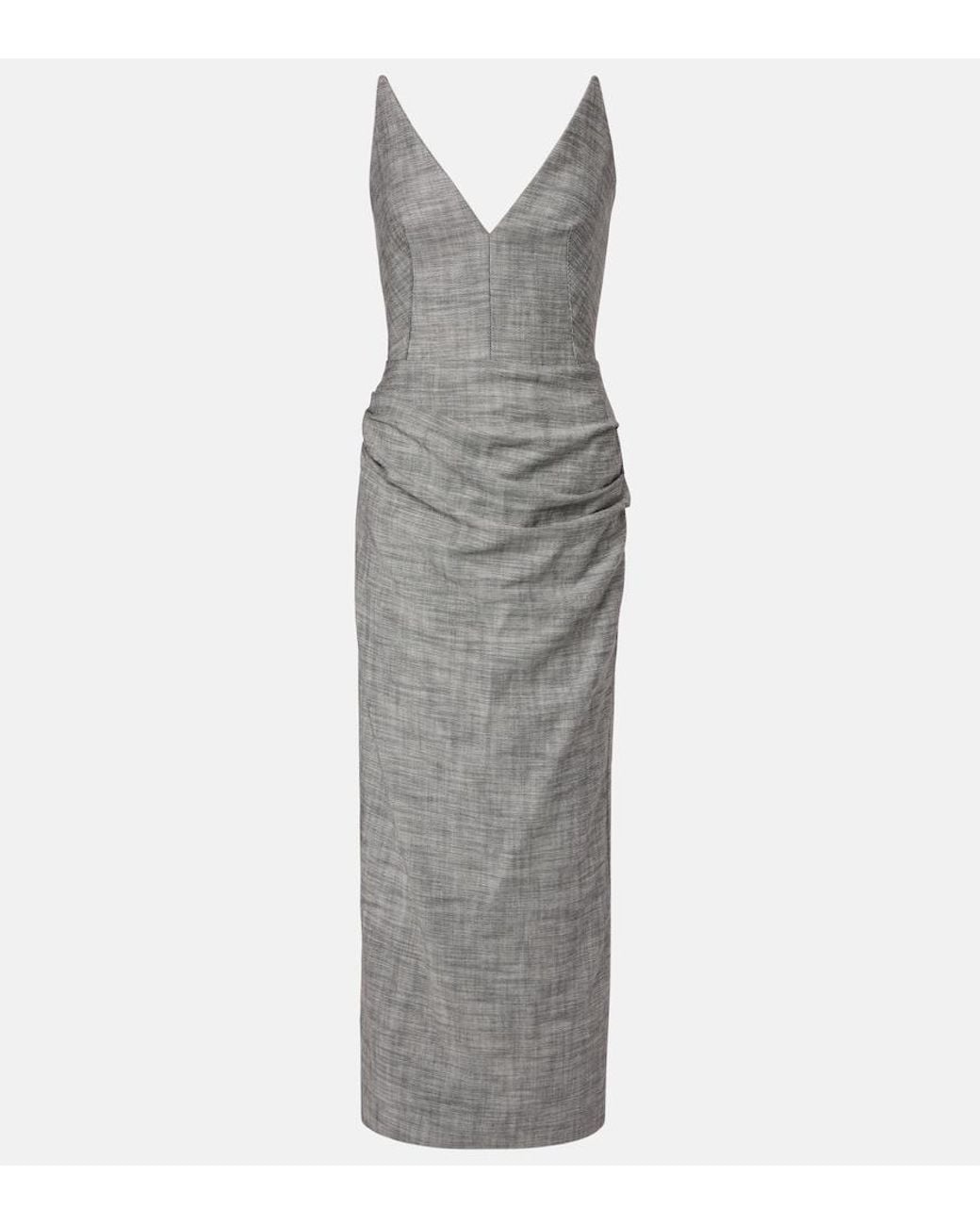Maticevski Gray Saucy Minx Cotton Midi Dress
