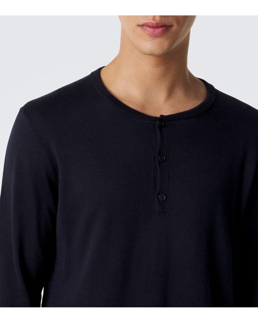 The Row Blue Ayan Cashmere And Silk Henley Shirt for men