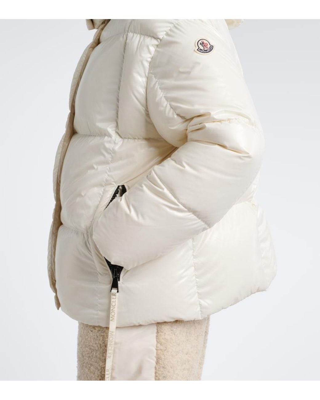 Moncler Natural Parana Hooded Padded-Down Jacket