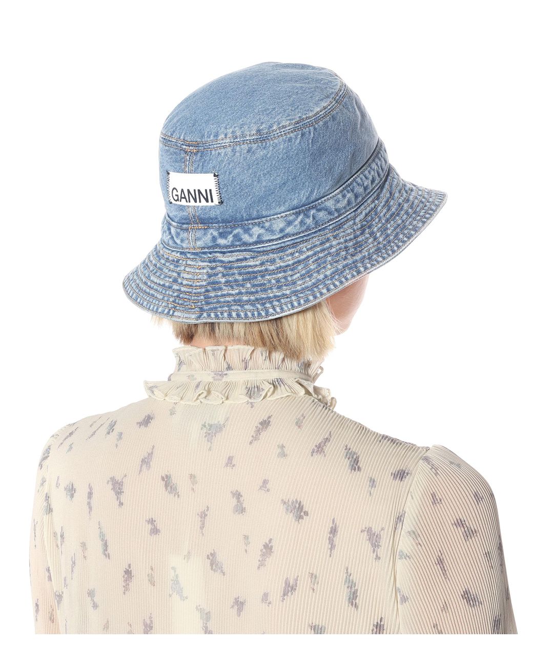 Ganni Denim Bucket Hat in Blue | Lyst Australia