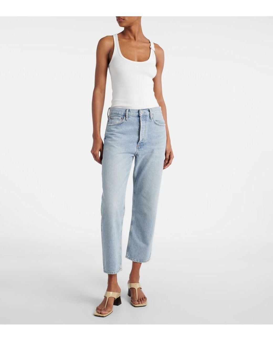 Agolde Blue 90's Mid-Rise Straight Jeans