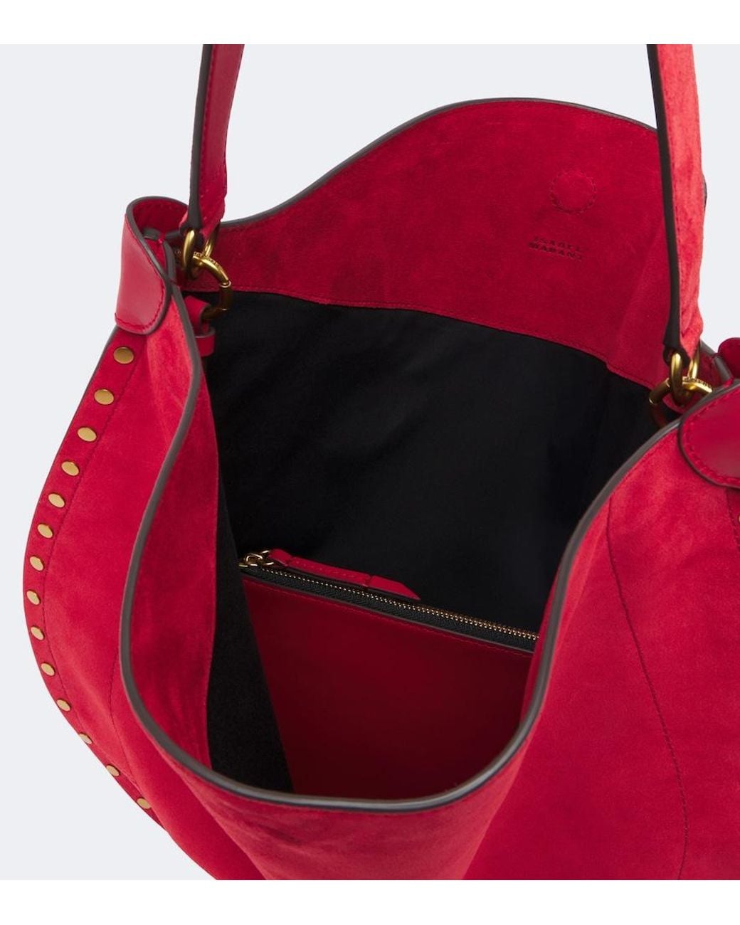 Isabel Marant Red Oskan Suede Shoulder Bag