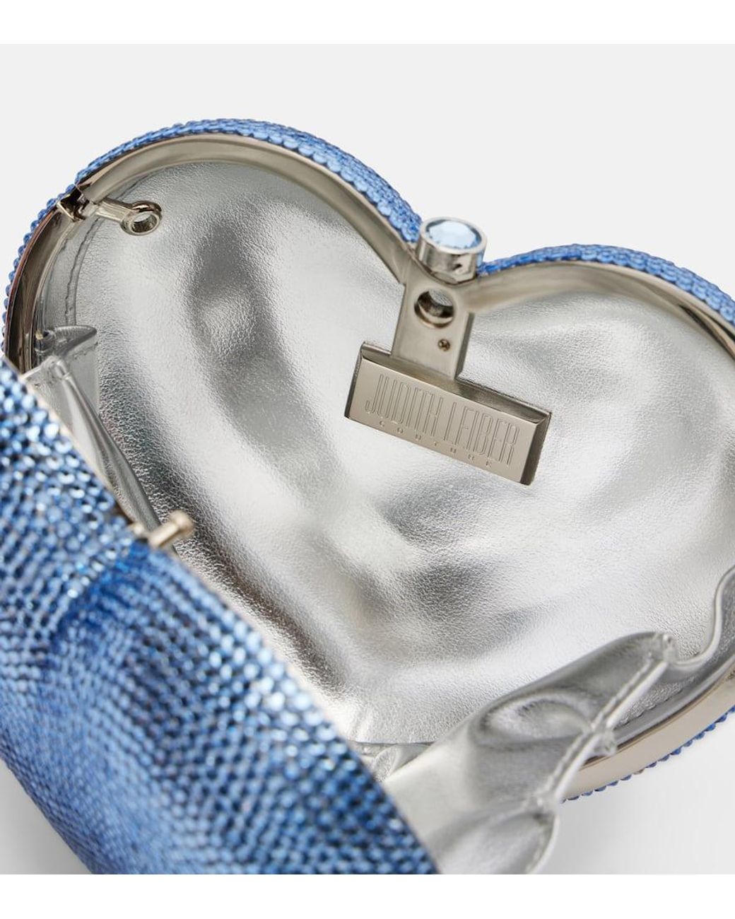 Judith Leiber Blue Clutch L'Amour Petit Coeur Mit Kristallen